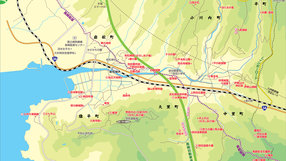 鈴田地区史跡名所案内